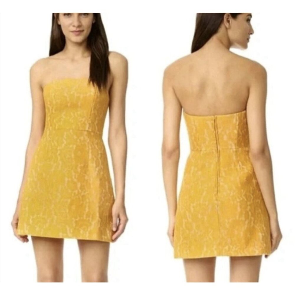 Keepsake The Label 'Every Way' Lace Strapless Mini Dress in Marigold Womens sz S